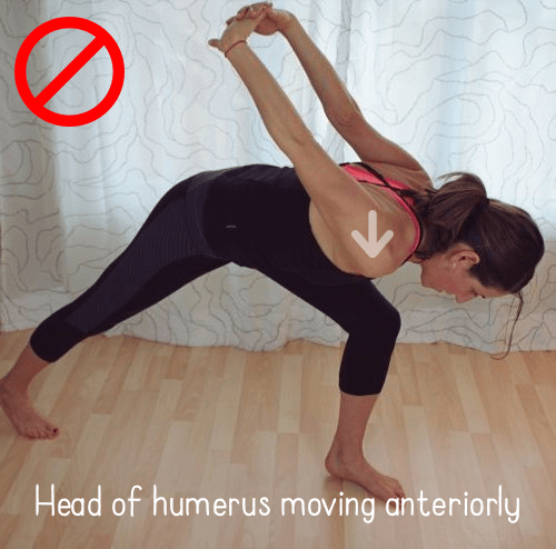 Humble Warrior - Head of humerus moving anteriorly